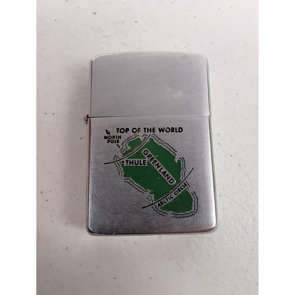 Vintage Greenland "Top of the World" Zippo - 1961 - brushed chrome - USED